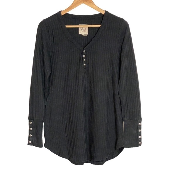 Chaser Thermal Henley V-Neck Waffle Knit Top - Picture 5 of 10